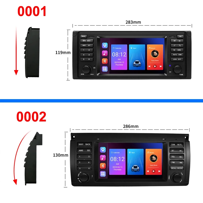 Lelv For BMW X5 E53 E39 E38 1996 - 2004 Car Radio Multimedia Player 7 inch Android 12 Wireless Carplay GPS Navi RDS Stereo Audio