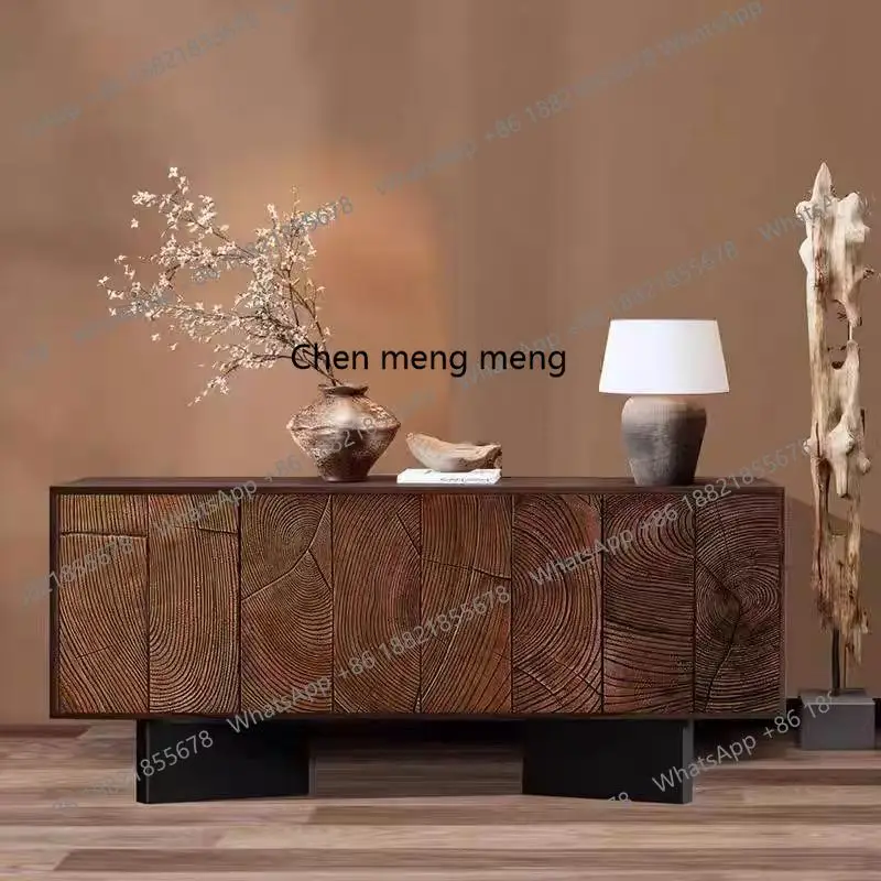 

Astonished retro style solid wood dining side cabinet, medieval side cabinet, entrance cabinet, simple storage cabinet