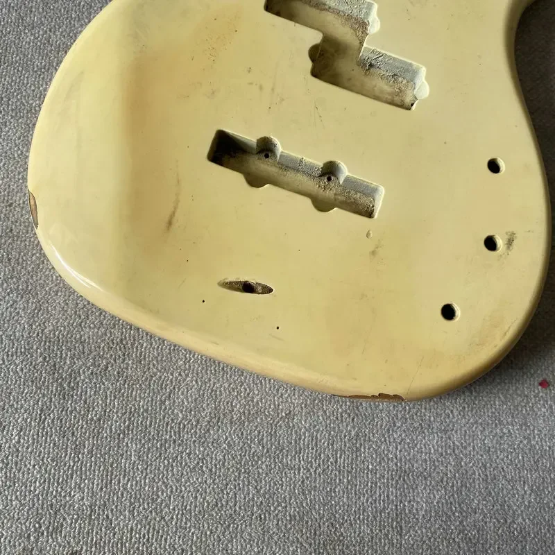 EB965 Yellow Color 4 Strings PJB Electric Bass Body Right Hand Replace  Paints&Wood Dirty And Damages DIY Bass Parts