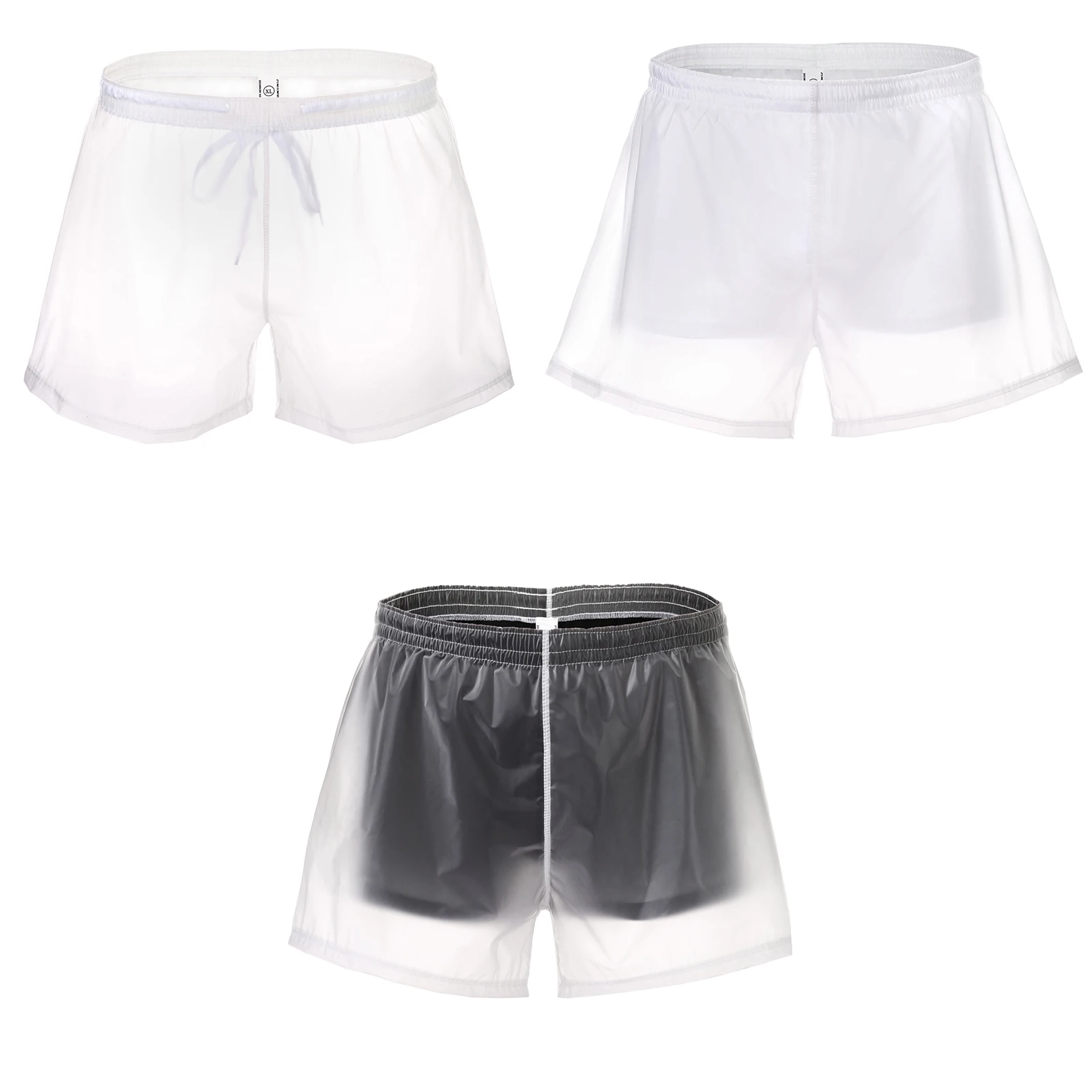 Men's sexy Underwear Transparent See-Through Boxers PVC Waterproof Men Beach Shorts Surf Beach Pants Men's swimwear