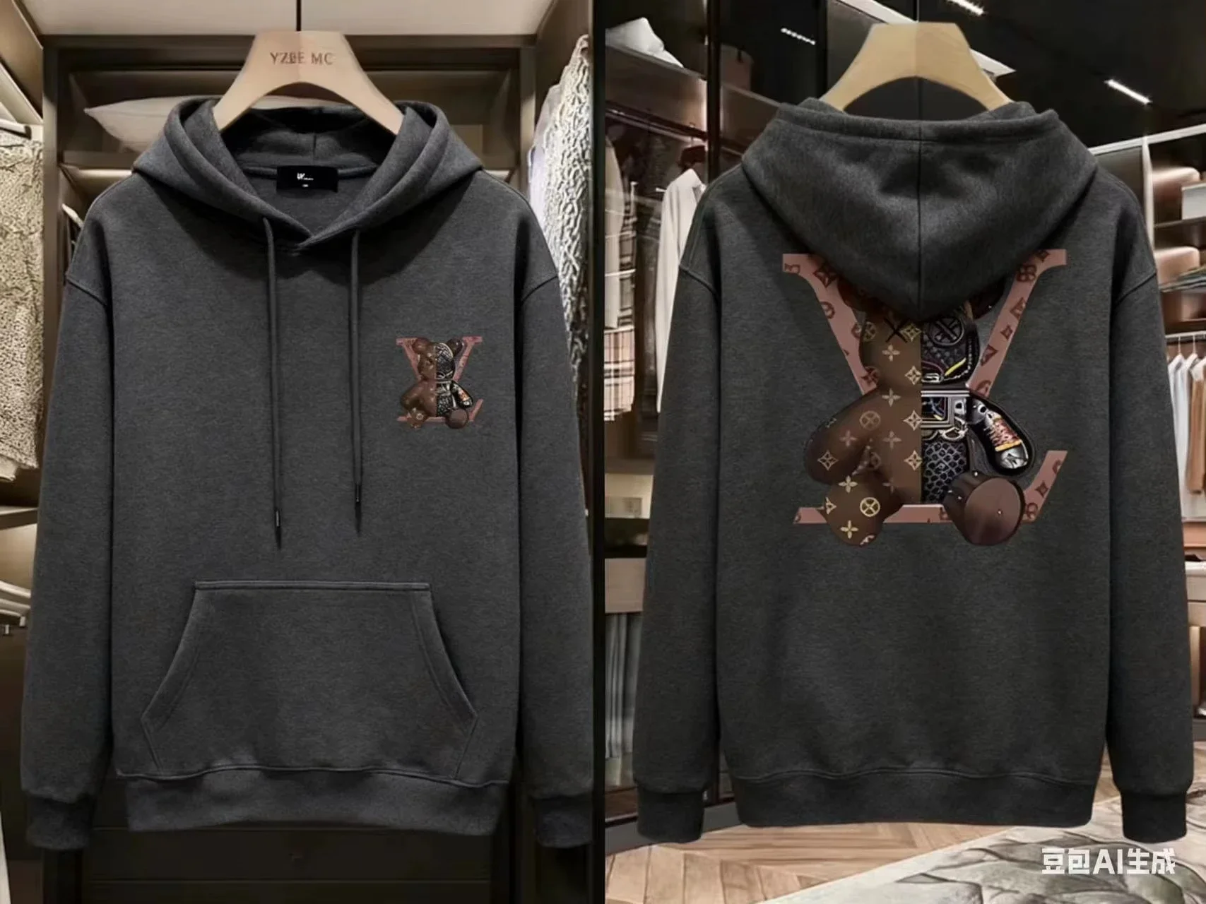 2025 جديد عصري جودة عالية مطبوعة هوديي جودة عالية محايد فضفاض الرجال والنساء القطن نمط الخريف/الشتاء