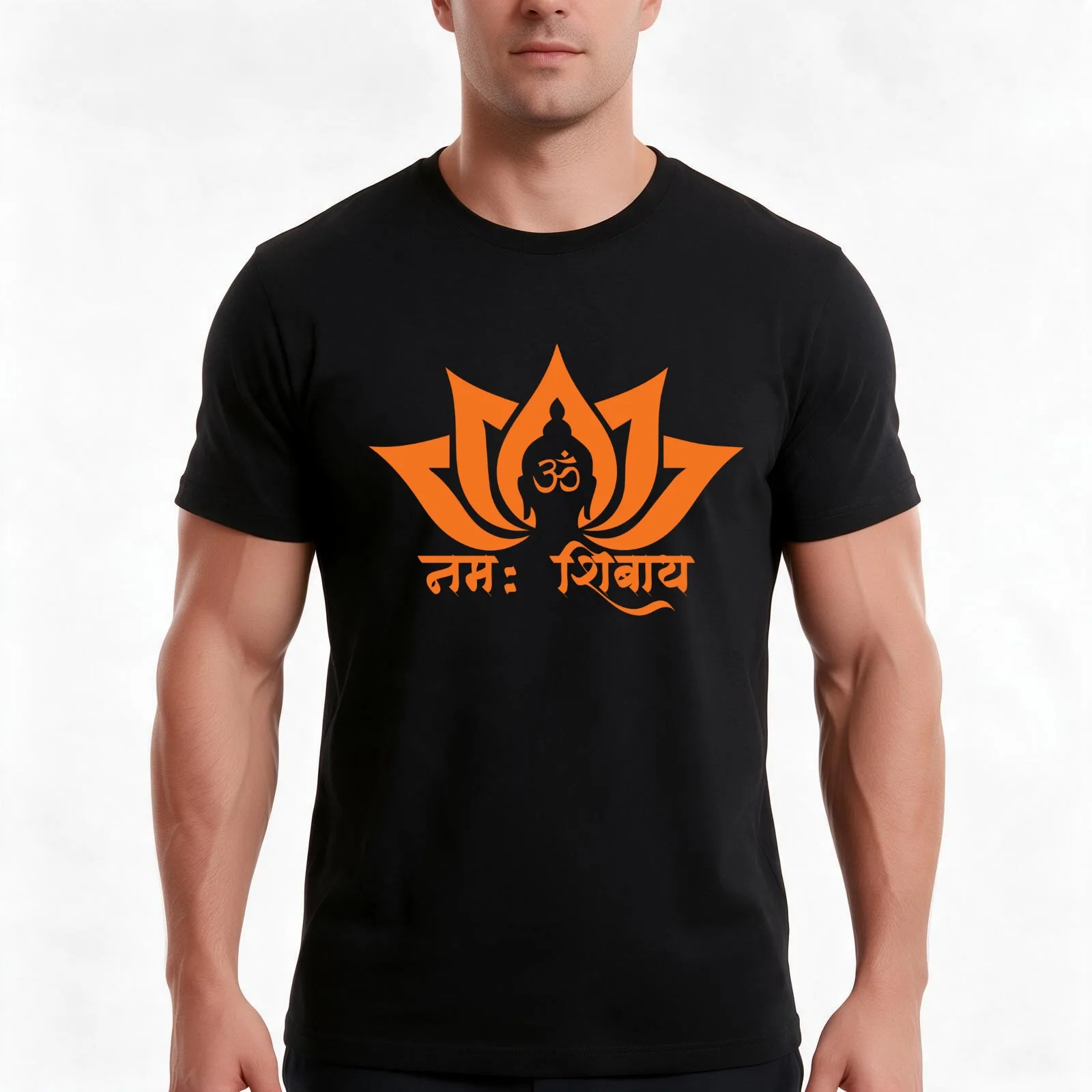 Om Namah Shivaya – T-shirt avec mantra hindou pour la paix et la dévotion, t-shirt décontracté en coton pour l’été, haut ample de style streetwear, 100 % coton.