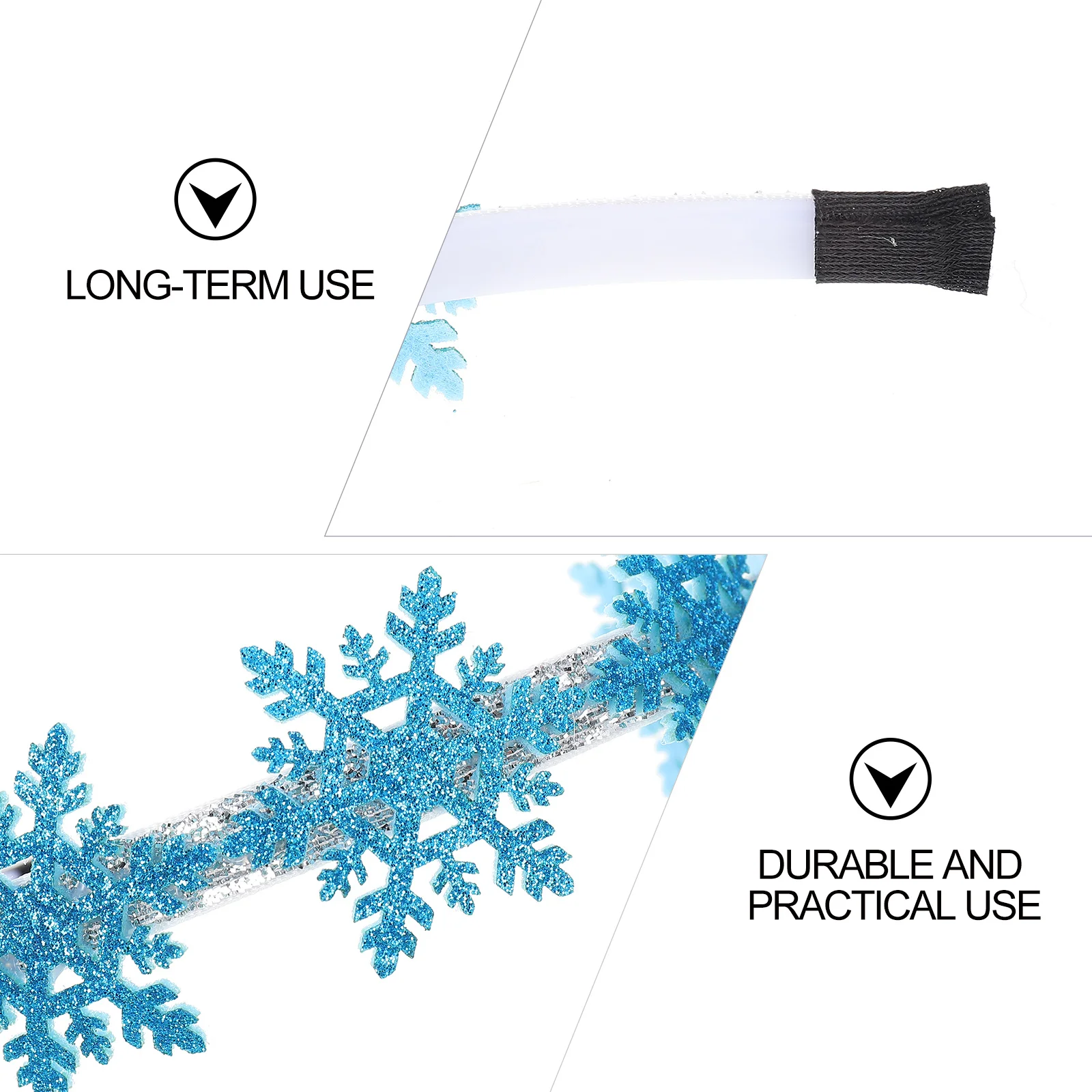 

3pcs Christmas Snowflake Headband Hair Hoop Holiday Resin Decor for Women Winter Xmas Hair Clip