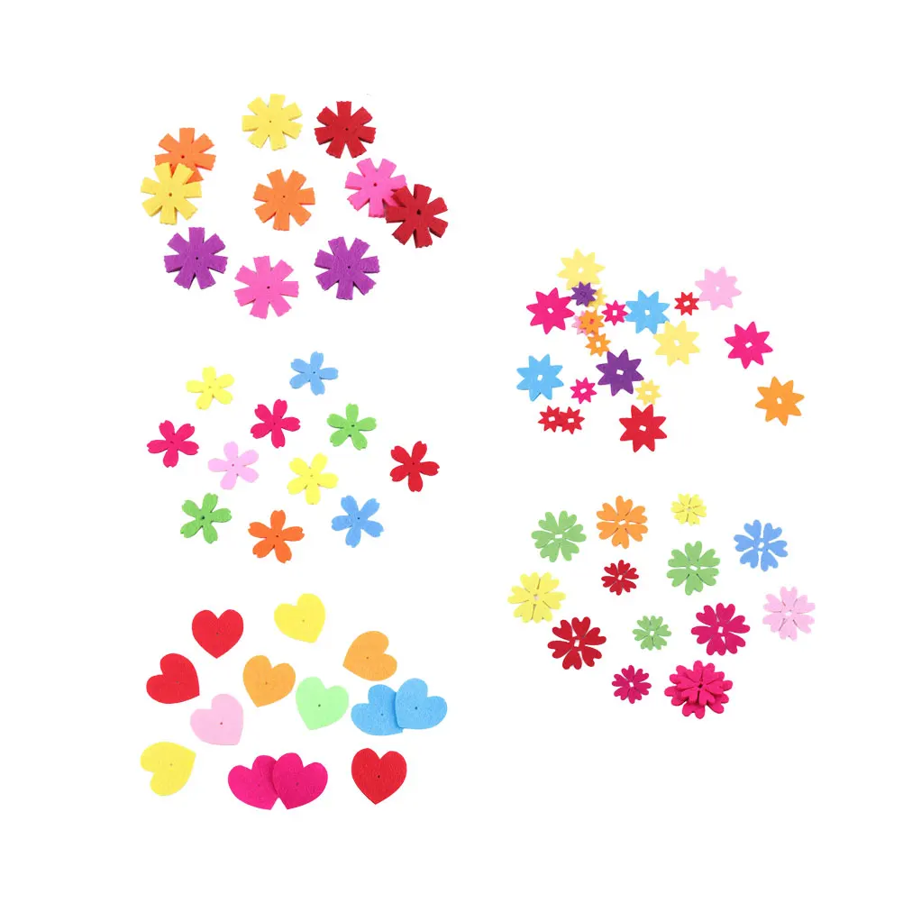 

260 Pcs Non Woven Flower Props Decorative Felt Fake Flowers for Classroom DIY Craft Supplies Reusable Wall