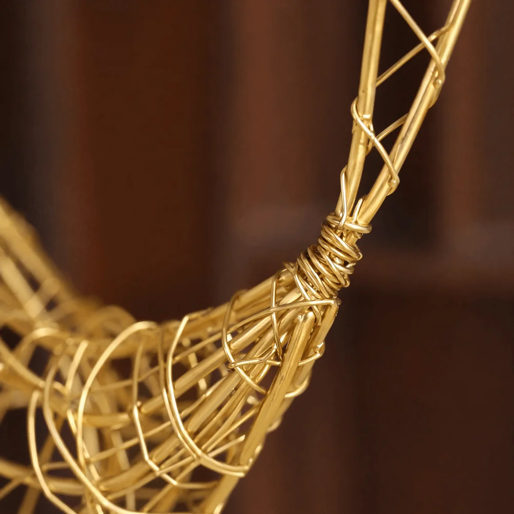 Iron Metal Wire Bird Ornament White, Black, Gold Hand Assembled Wire Structure Tabletop Metal Bird Decor
