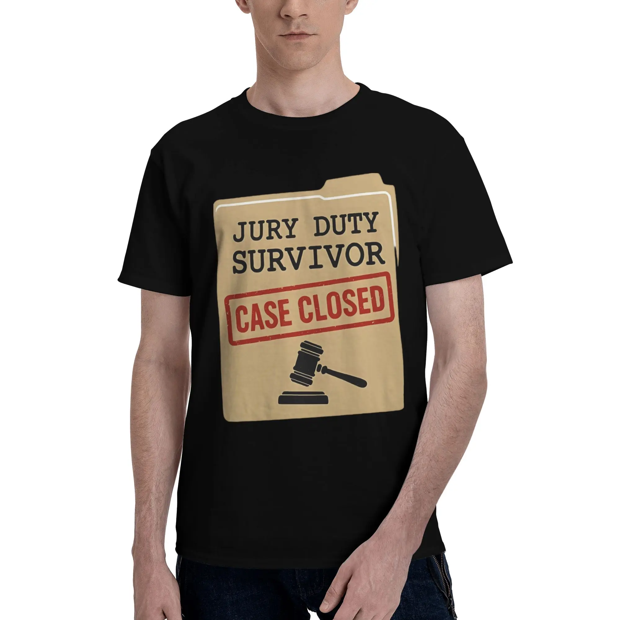Survivor Civic Duty Humor Courtroom Funny Graphic 100% Cotton T-Shirt Jury Duty Tops Tees For Men
