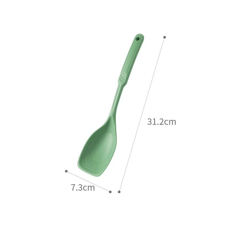 New Silicone Cooking Spoon,Non-Stick Slotted And Solid Spoon Set With Deep Bolw And Measurement Mark, Kitchen Utensils