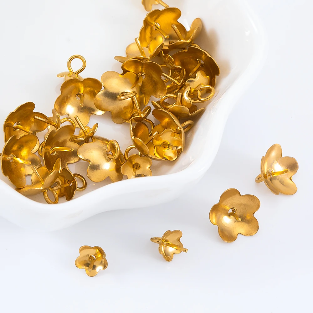 

30/50 шт., винты из нержавеющей стали с цветком, штифты с проушинами, просверленные торцевые заглушки из бисера, подвесной разъем, аксессуары для изготовления ювелирных изделий своими руками