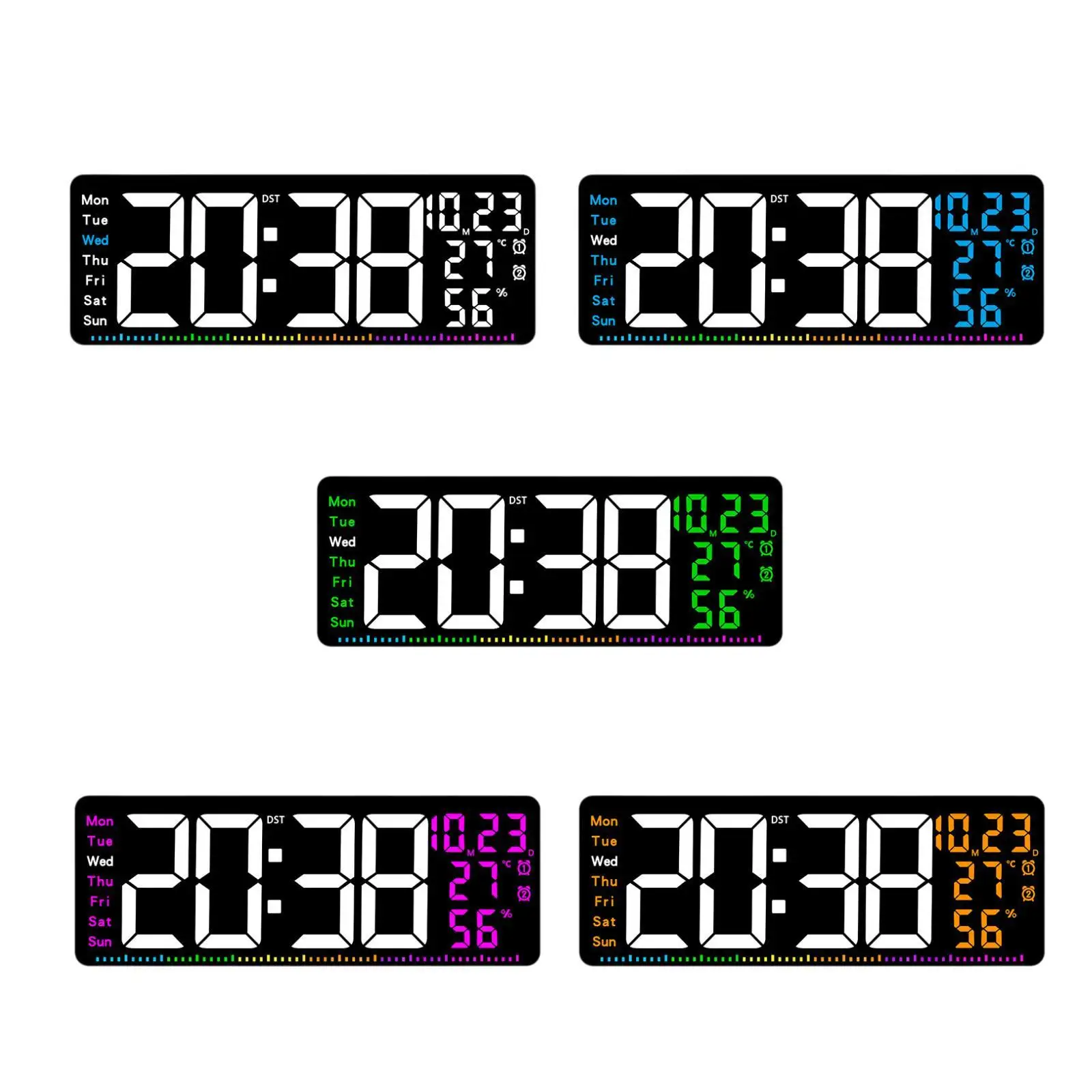 นาฬิกาแขวนดิจิตอลตกแต่งบ้านของขวัญเหมาะอย่างสะดวกปฏิทินนาฬิกานาฬิกาปลุก LED สําหรับห้องนั่งเล่นในร่มหอพักห้องนอนสํานักงาน