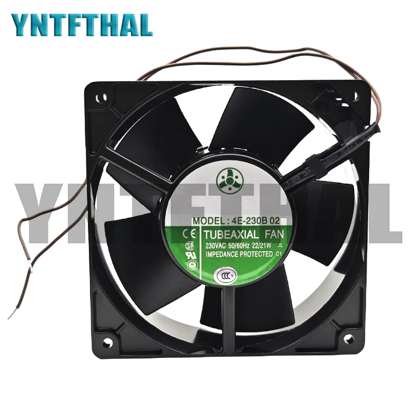 4E-230B 02 230VAC 22/21W Full Metal High Temperature Moisture Resistant 12038 AC 220V Axial Fan NEW