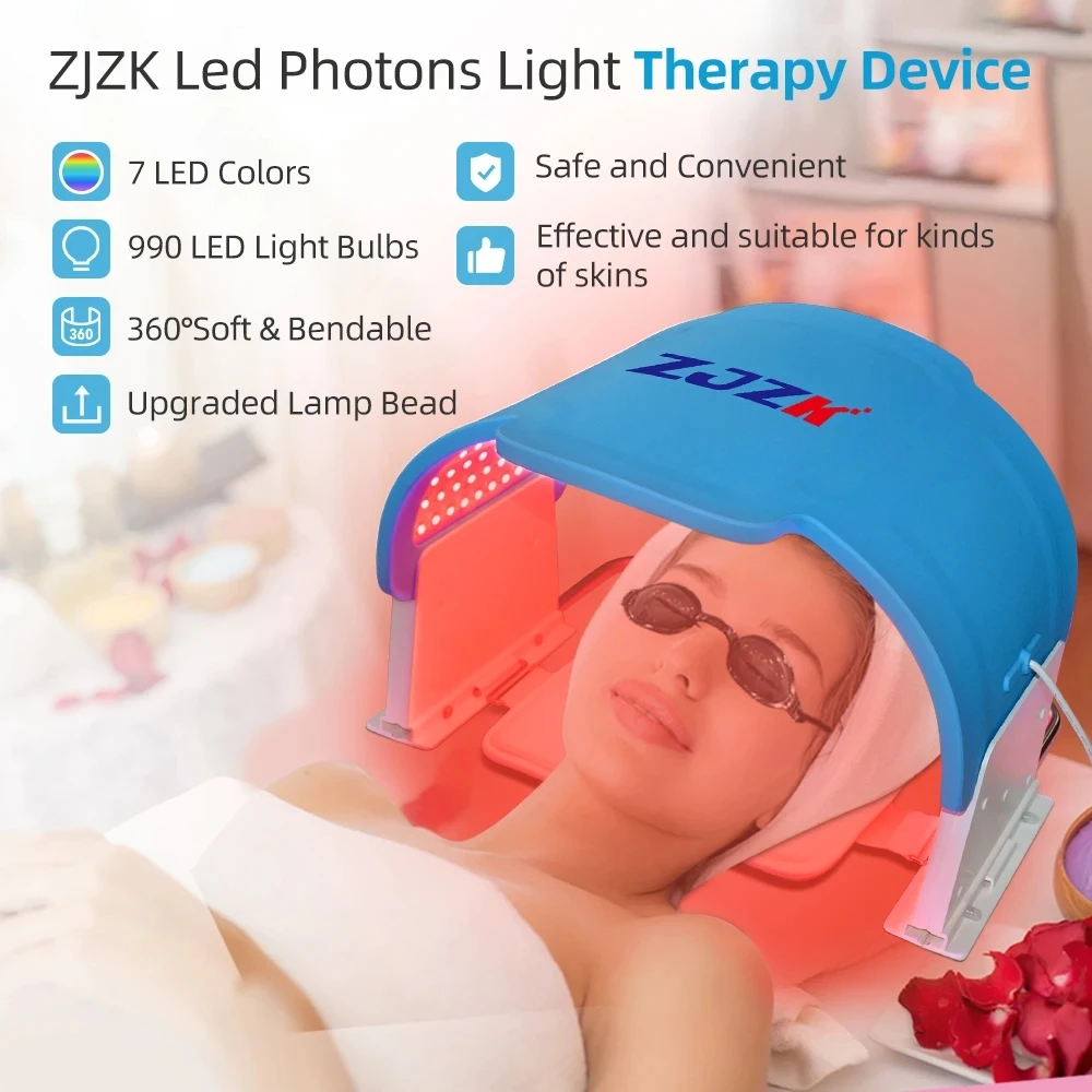 Anti Acne Shrink Pore Red Optical Therapy Device phototherapy for the face 7 color Home Use beauty and personal face care mask