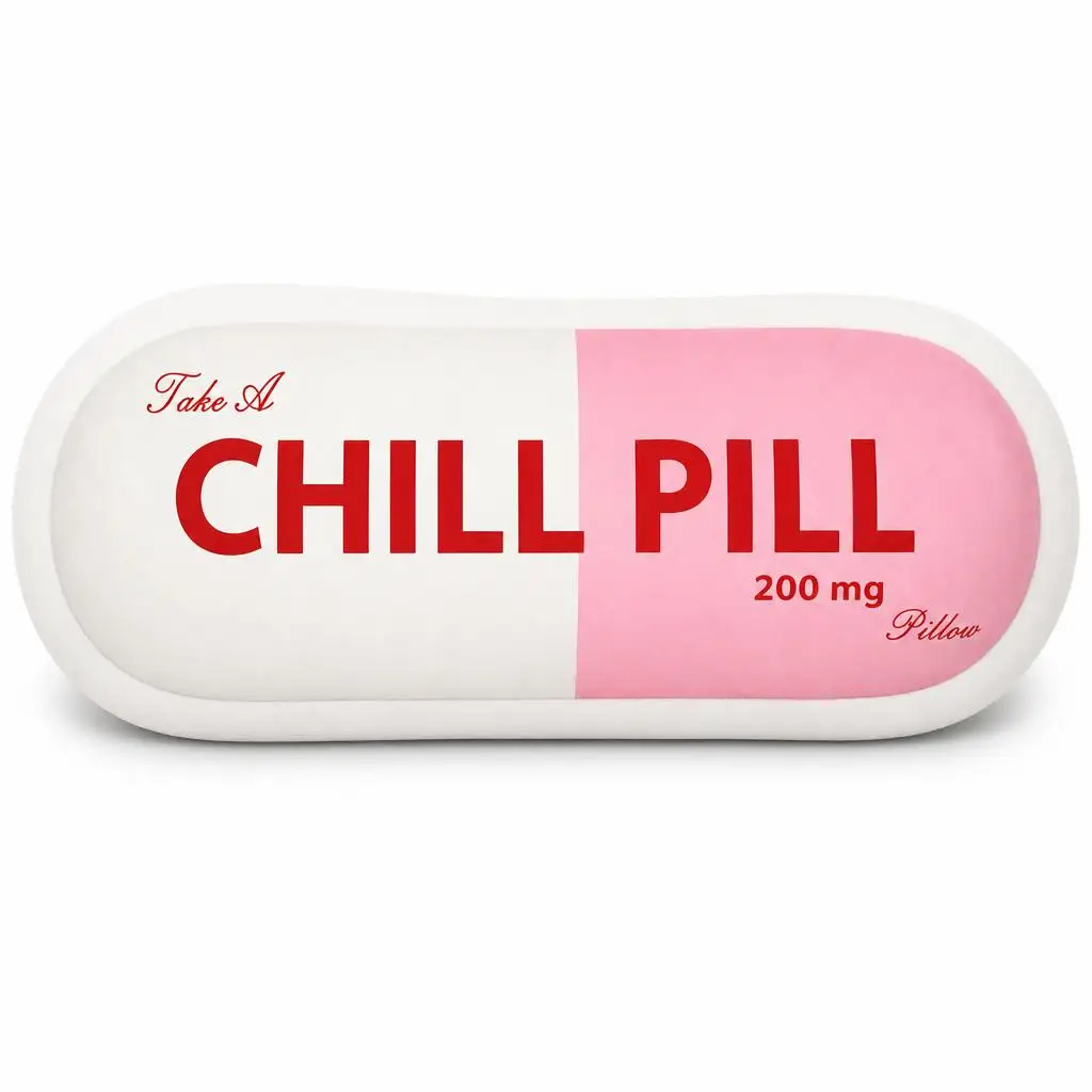 Chill Pill Pillow Plush Pillow Cushion Funny Stuffed Throw Pillow Home Decor Gift Sofa Bed Pharmacy Nurse
