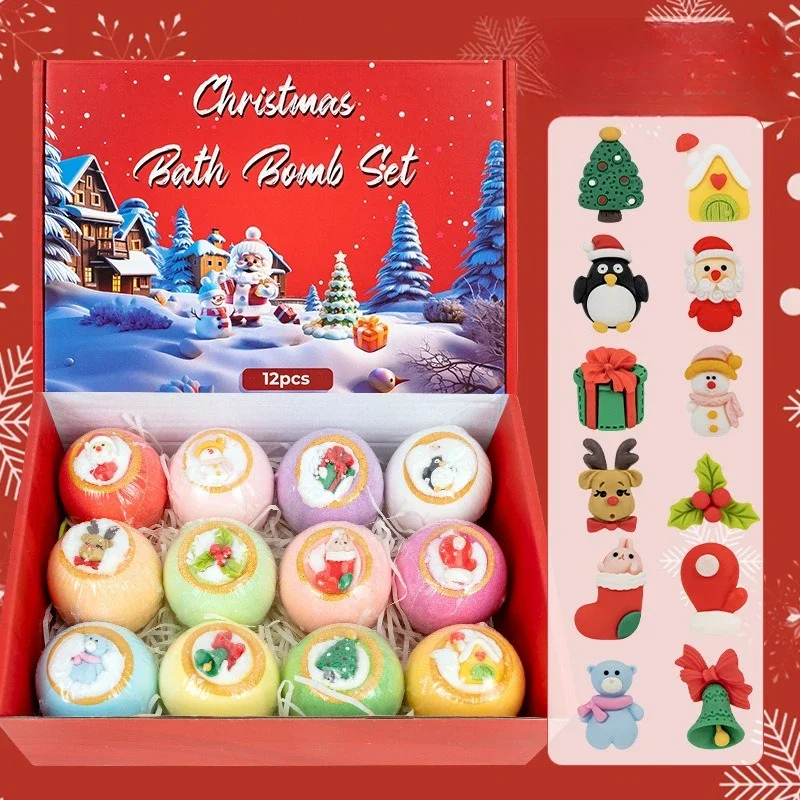 Christmas Bath Salt Ball Set Box Toy Bath Ball Bath Salt Christmas Salt Ball Bathing Accessories Аксессуары Для Ванн