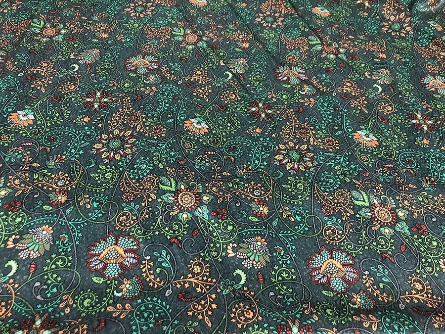 19 Momme High Quality Real Silk Sandbosatin Fashion Cloth Vintage Flowers Totem Inkjet Designer Fabric