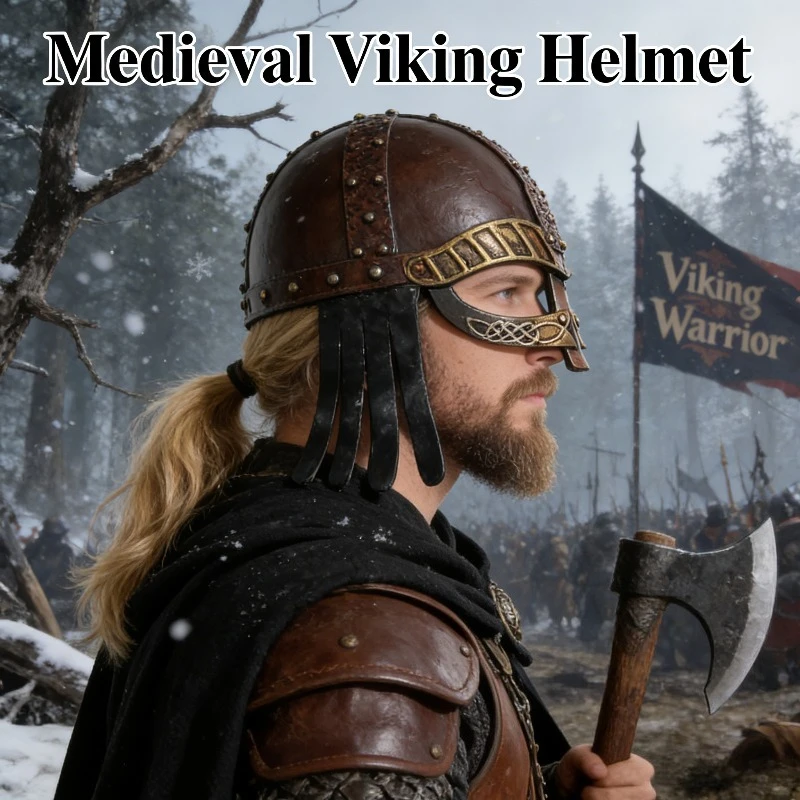 2026년 신제품 중세 르네상스 빈티지 바이킹 헬멧 코스프레 파티 공연 의상 소품