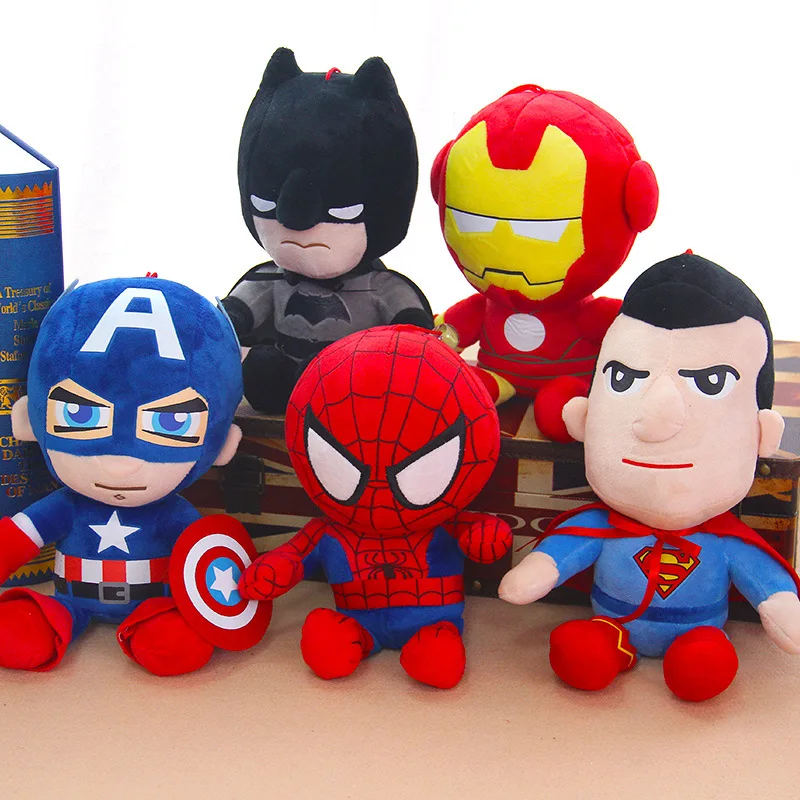 27cm Man Spidermaned Plush Toys Movie Dolls MarvelAvengers Soft Stuffed Hero Captain America Iron Christmas Gifts for Kids