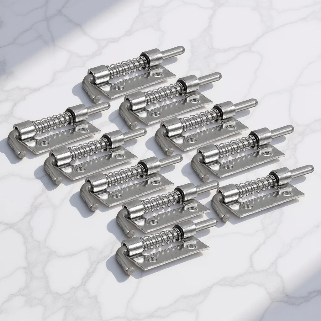 

10Pcs Spring Loaded Latch Galvanized Iron High Strength Door Bolt Latch Automatic Rebound Lock for Gate Cabinet
