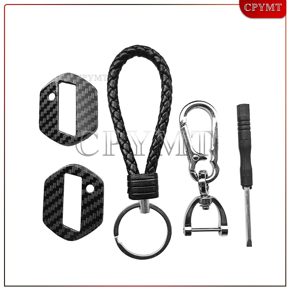 Motorcycle Carbon Fiber Pattern Key Cover Case Shell Keyring Fit For Duke 125 250 690 990 Key Case Cover Key Ring