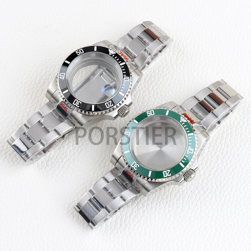 

40mm Silver NH35 Case Sapphire Glass Polished Oyster Bracelet for GMT/SUB/Yacht-Master NH34 NH35 NH36 NH38 Movement 28.5mm Dial