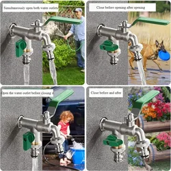 1PC Double Head Water Faucet 1/2'' 3/4'' Water Splitter Connector Coupling Adapter Valve Switch Garden Hose Irrigation Tap Joint