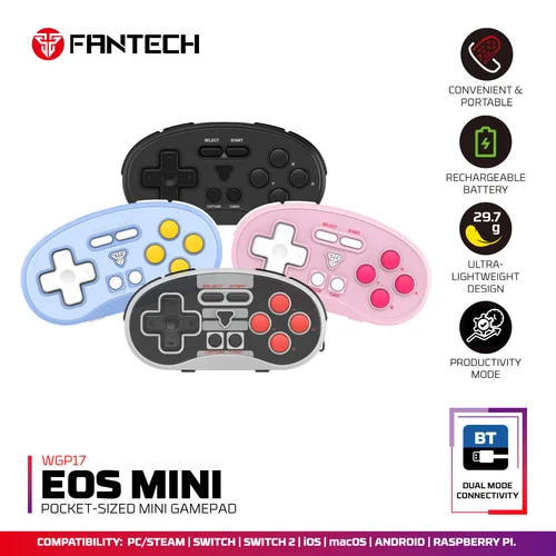 Imagen 1 del producto FANTECH WGP17 EOS MINI controlador Dual-Mode D-Pad/Joystick ANKI Flashcard Compatible portátil Mini Gamepad controles personalizables