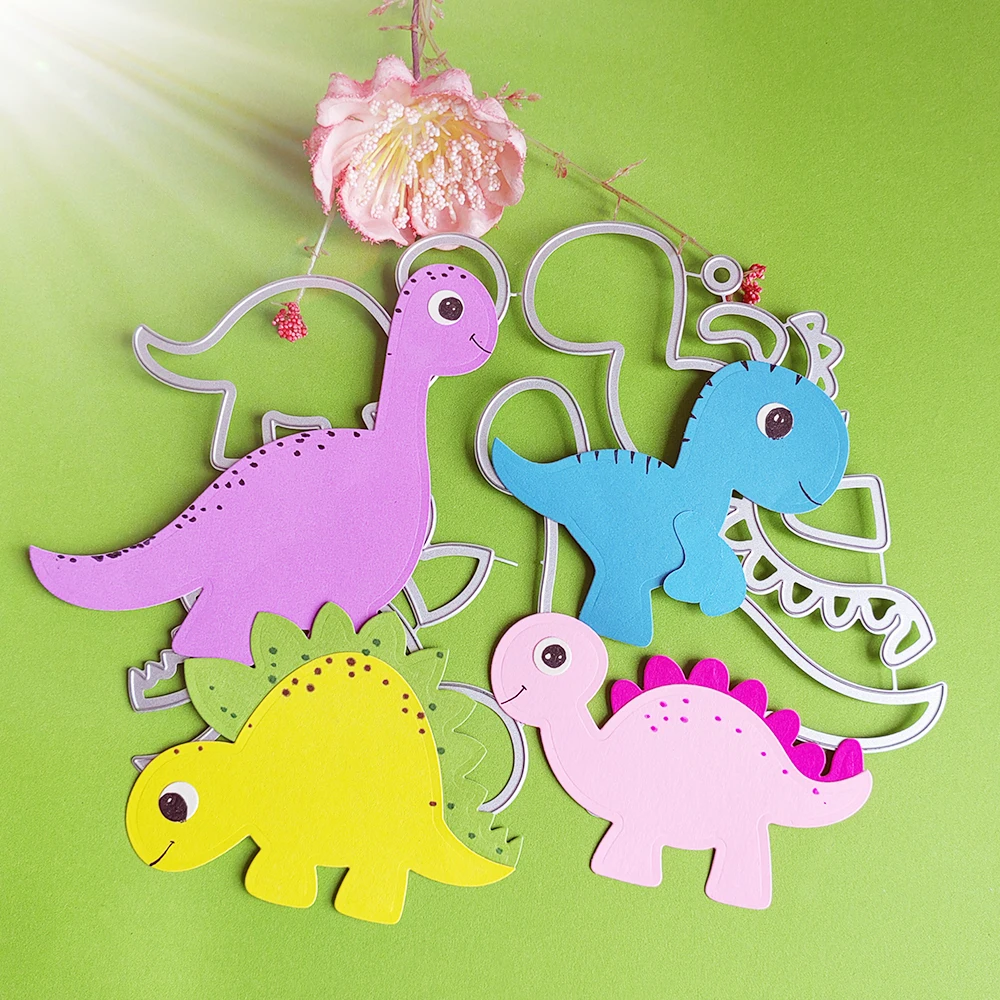 

New and Exquisite 4 Animal Dinosaurs cutting dies scrapbook decoration embossed photo album decoration card making DIY crafts