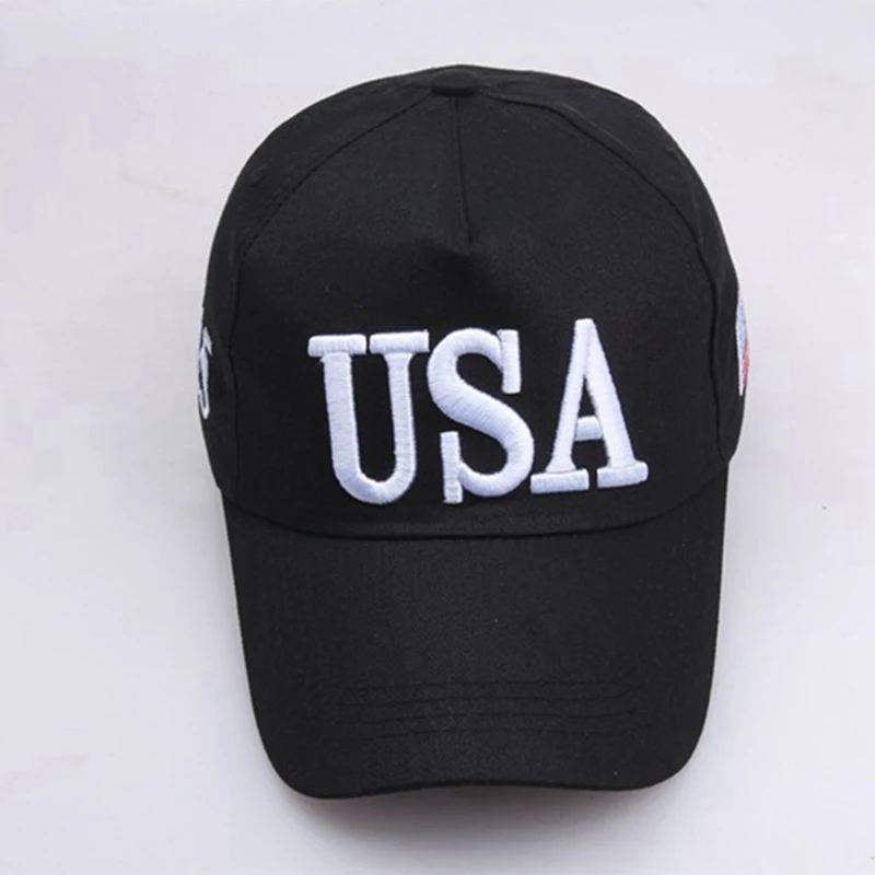 Embroidery USA Flag Baseball Caps For Women Men America Letter Printed Snapback Hat Hot Sport Outdoor USA Black Caps