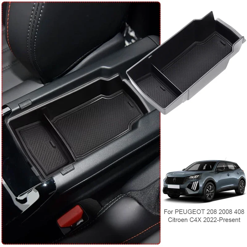 

For PEUGEOT 2008 208 408 CITROEN C4X 2022-2026 Car Armrest Box Storage Auto Organizer Tray Storage Box Tidying Accessory