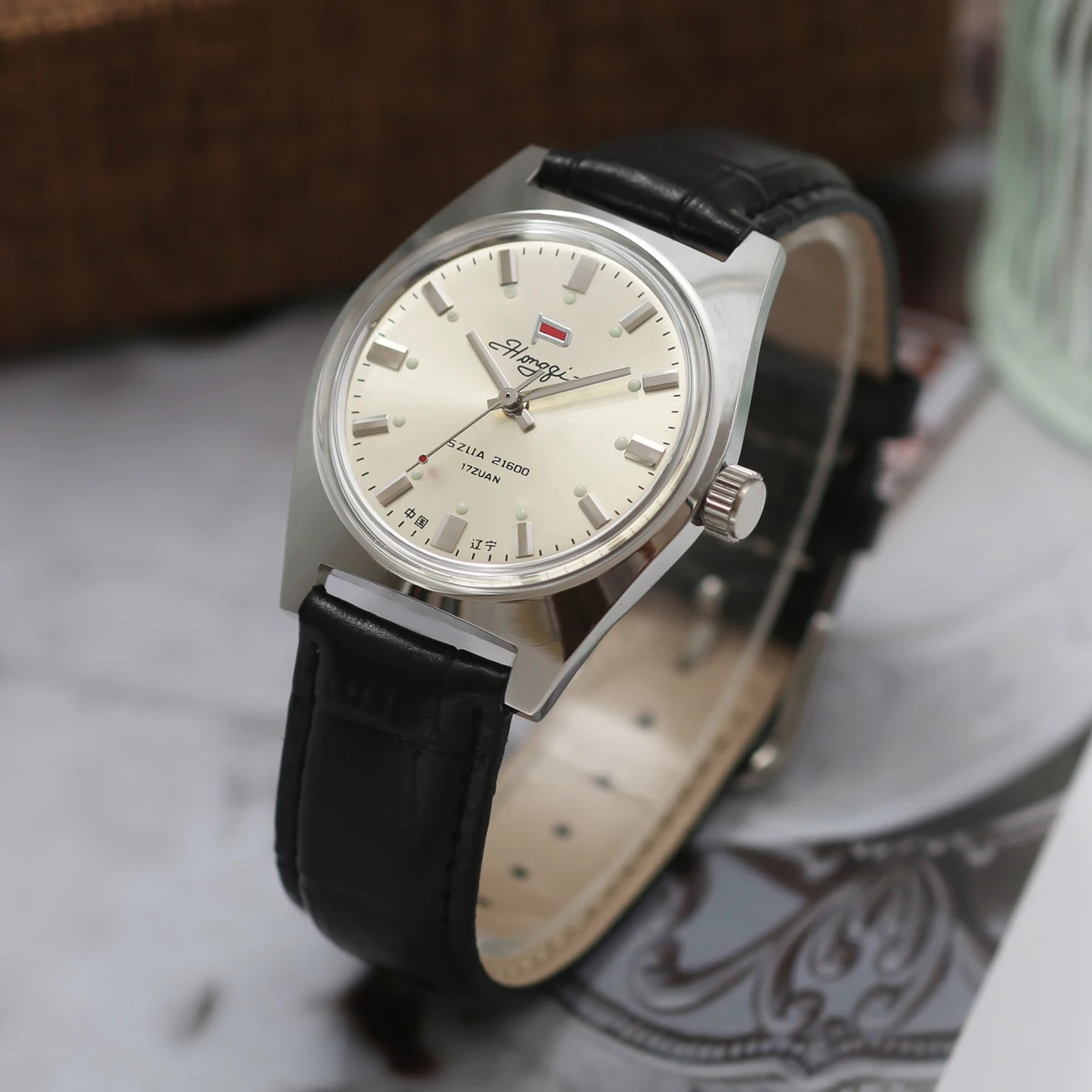 Shanghai Men's 7120 Mechanical Watch  36mm Manual Winding Stainless Steel Material Fashion Retro Design  Men's Gift