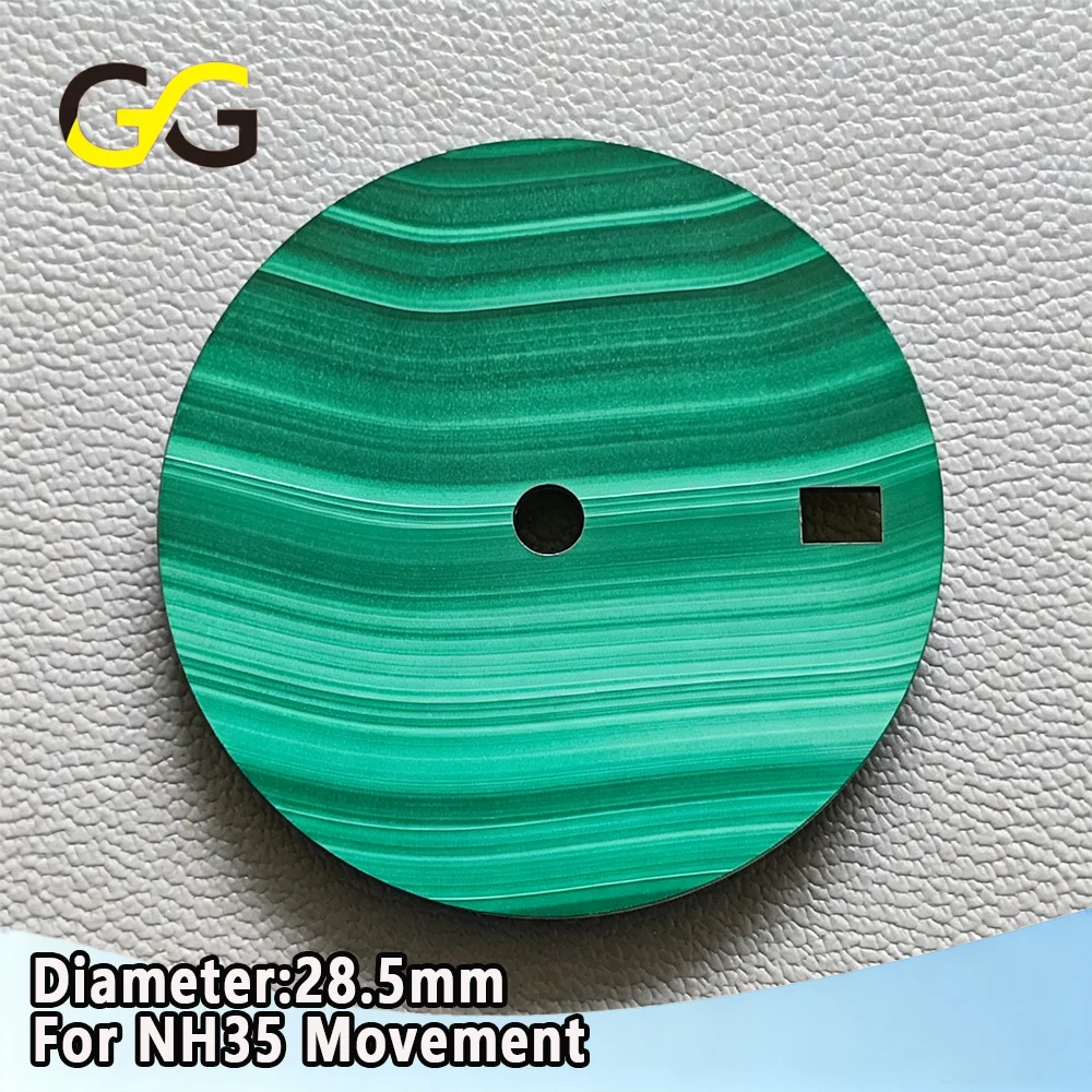 Dwayne Campbell Top-notch Product Made Of Peacock Stone Material NH35 Dial 28.5mm Green Dial For Men's Watch Modification Parts