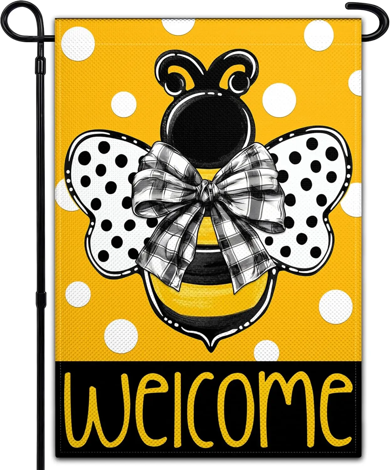 Summer Bee Garden Flag for Outside 12×18 Inch Double Sided Welcome Summer Garden Flag Bumble Bee Spring Garden Flags for Out WZZ