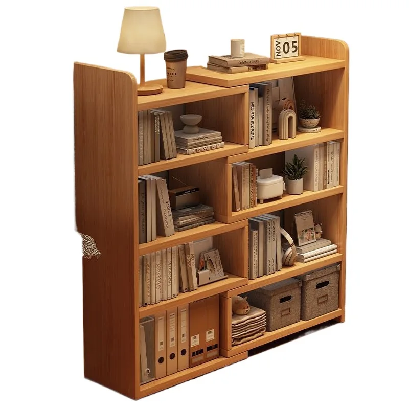 

Solid wood floor-to-ceiling shelves, multiple layers, living room against the wall, telescopic corner storage cabinet