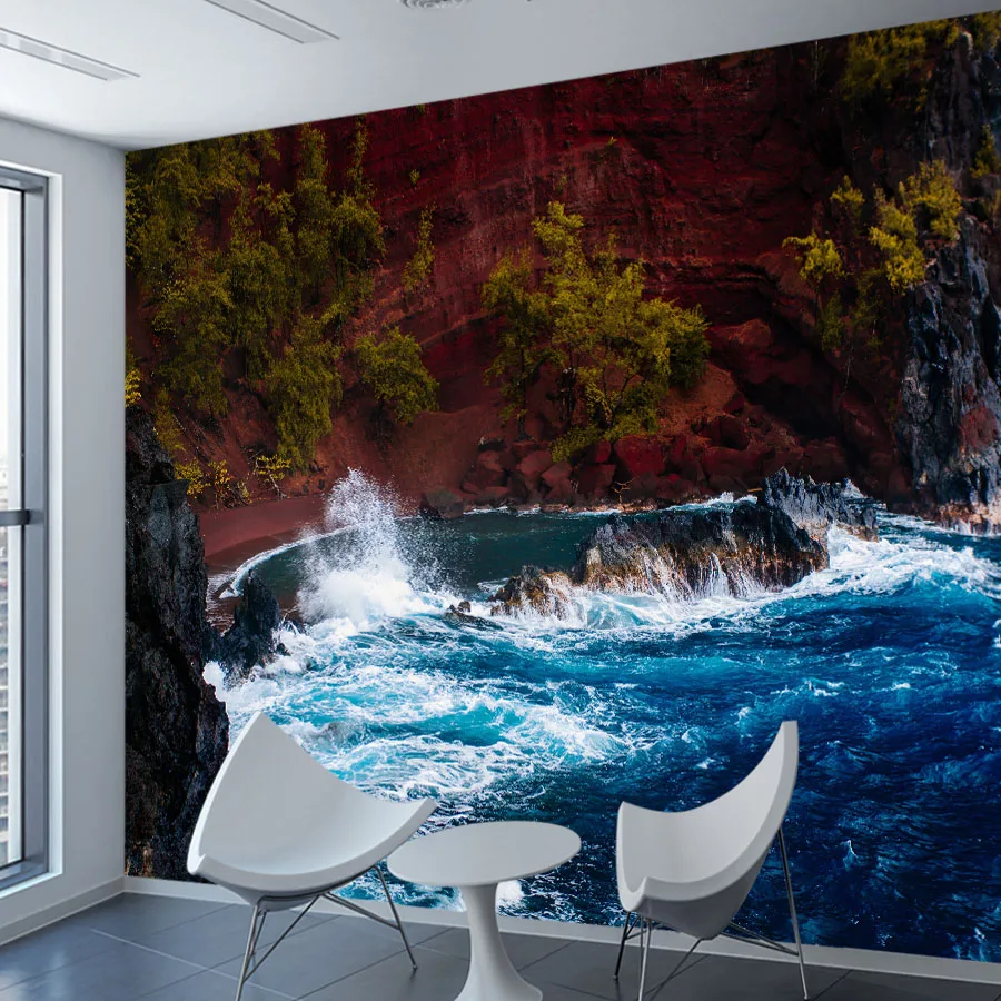 

10+ Waterproof Renovation Mural, Peel and Stick Optional, Wallpaper for Living Room Nature Crashing Wave Foamy Water Home Decor