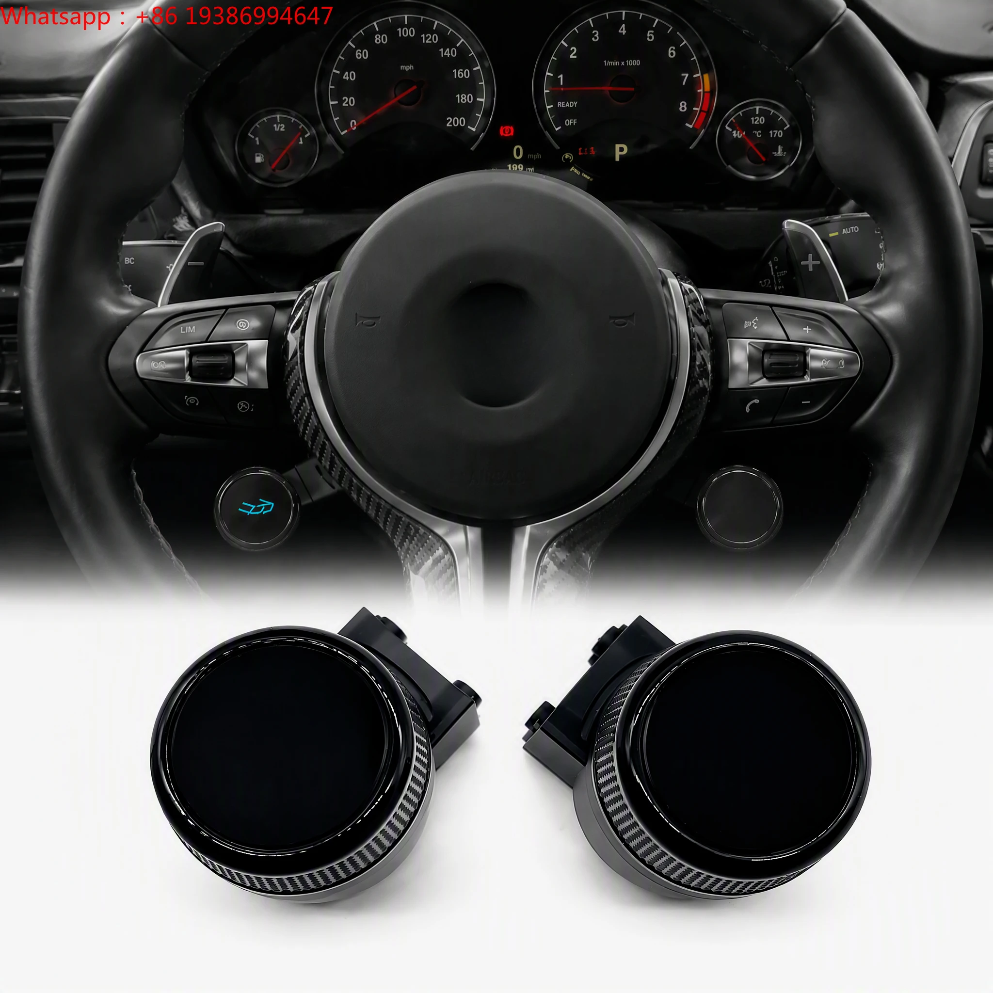For Realsun Digital LCD Engine Start Stop Drive Mode Steering Wheel Button for BMW F Series F30/F31 F20/F21 F10/F11M2 F87 M3 F80