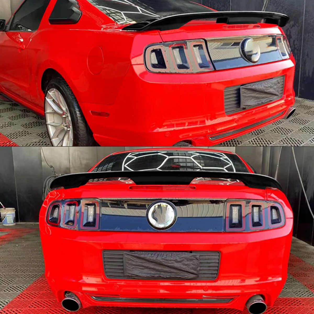 سبويلر خلفي لسيارة Ford Mustang GT 2-door 2010 2011 2012 2013 2014 2015 2020 GT500 نمط سبويلر خلفي ABS أسود غير لامع #2