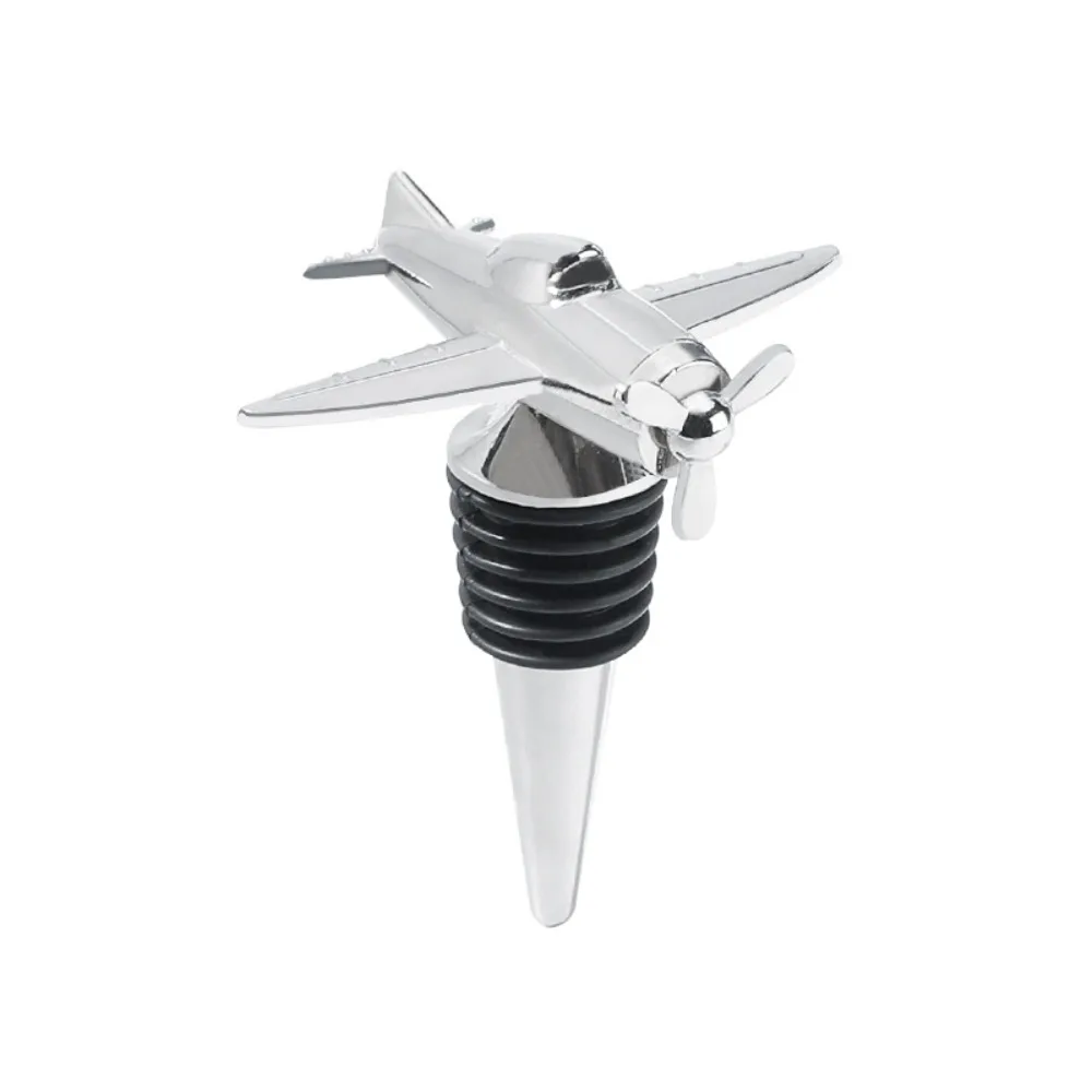 Creative Airplane Shaped Wine Corks Wine Storage Metal Wine Bottle Stoppers 3D Reusable Beer Bottle Saver Home