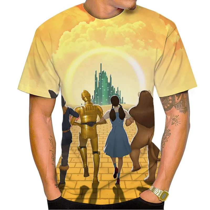 Summer Hot Selling Creative Oil Painting The Wizard of Oz 3D Printing Art Pattern Personalized Fashion T-shirt