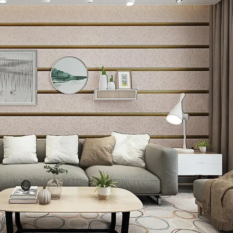 Modern Stripe Wallpaper Non Woven Thickened Home Decor Imitation Deerskin Wallpaper Bedroom Decor Living Room 3d Wallpaper обои