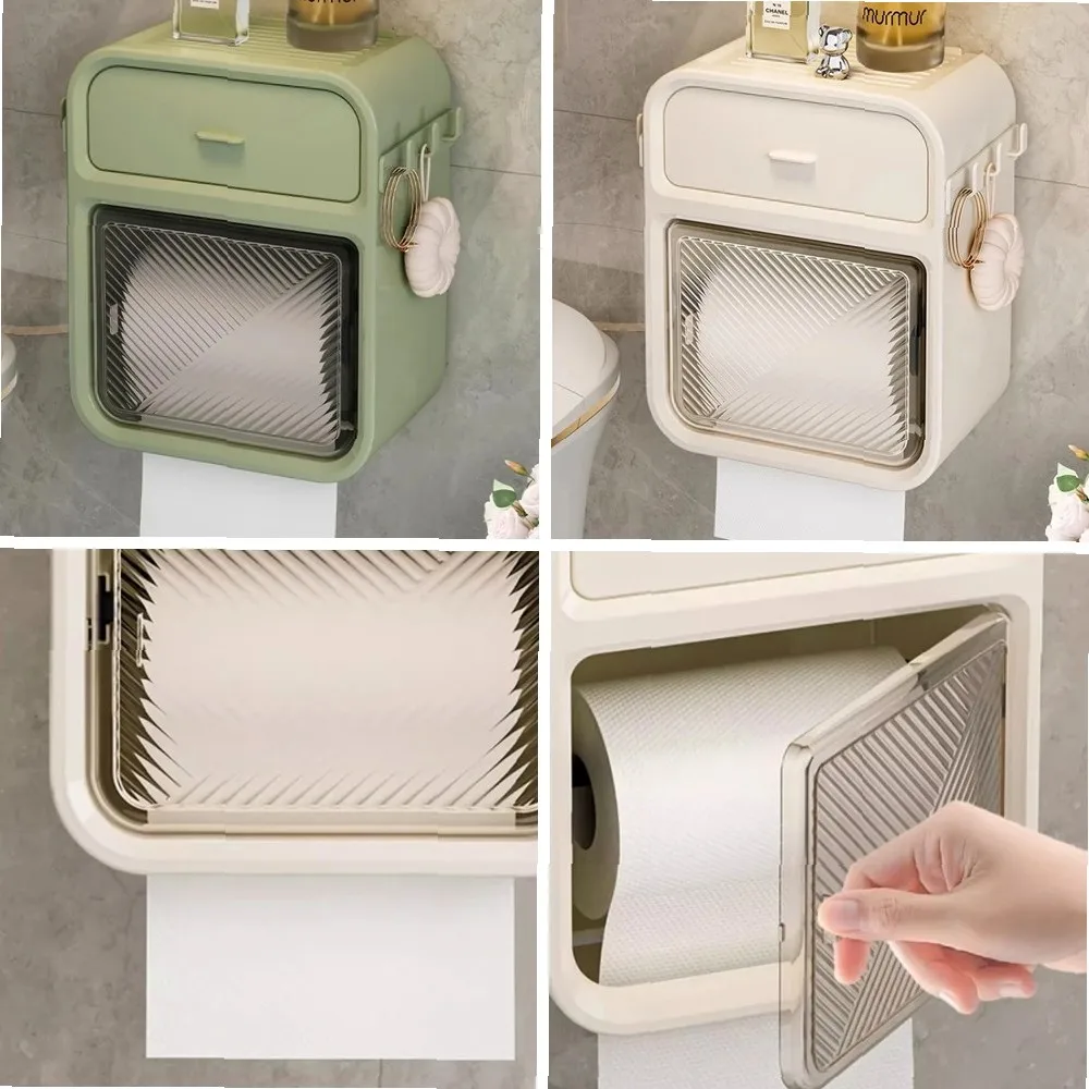 

Japanese Style Simple Toilet Paper Holder for Restaurant Bathroom, Plastic Napkin Storage Box, MHZJH