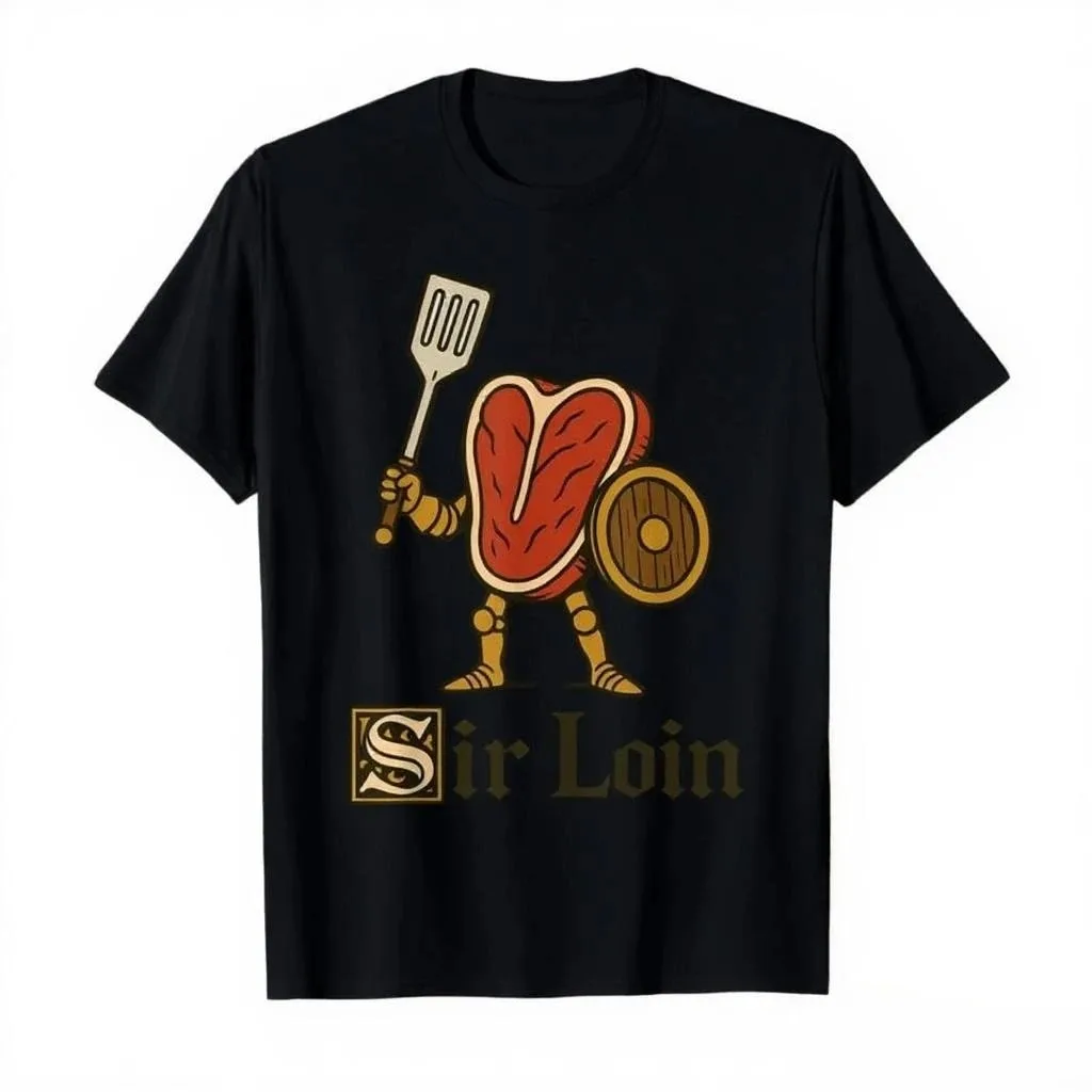 

Sir Loin Funny Sirloin Knight Pun Steak Meme T-shirt Men Women 100% Cotton T Shirts Short Sleeve Tops