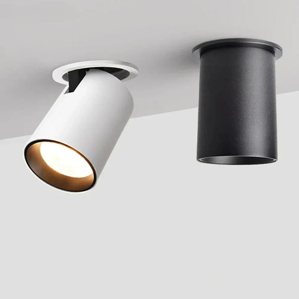 Foldable LED Ceiling Recessed Light 7W 12W LED Spot Lights Living room TV background wall Aisle Ceiling COB Downlight