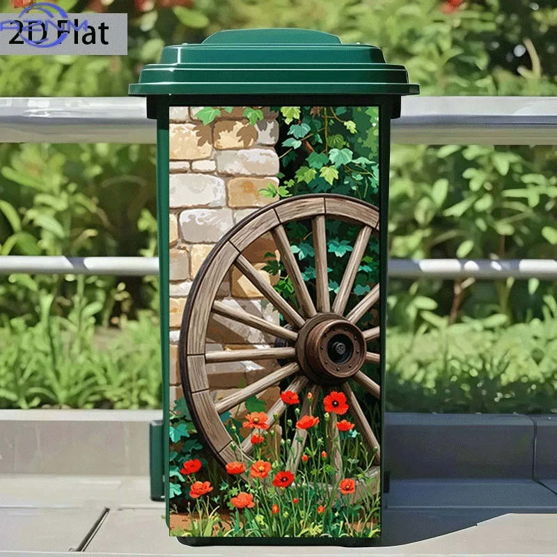[2D Flat Printing] 1pc Trash Can Sticker 37 X 82 Cm 