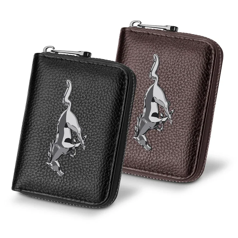 For Ford Mustang F10 Zapatillas Miniatura Gt Shelby2015Leather Car Driver License Credit Card Holder Case Wallet Car Accessories
