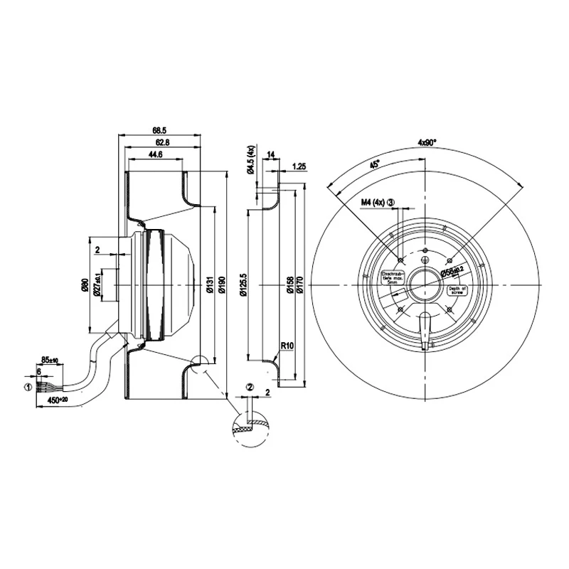 جديد الأصلي R2E190-AO26-05 العاكس مروحة الطرد المركزي 0.26/0.34A 2500/2700 دورة في الدقيقة