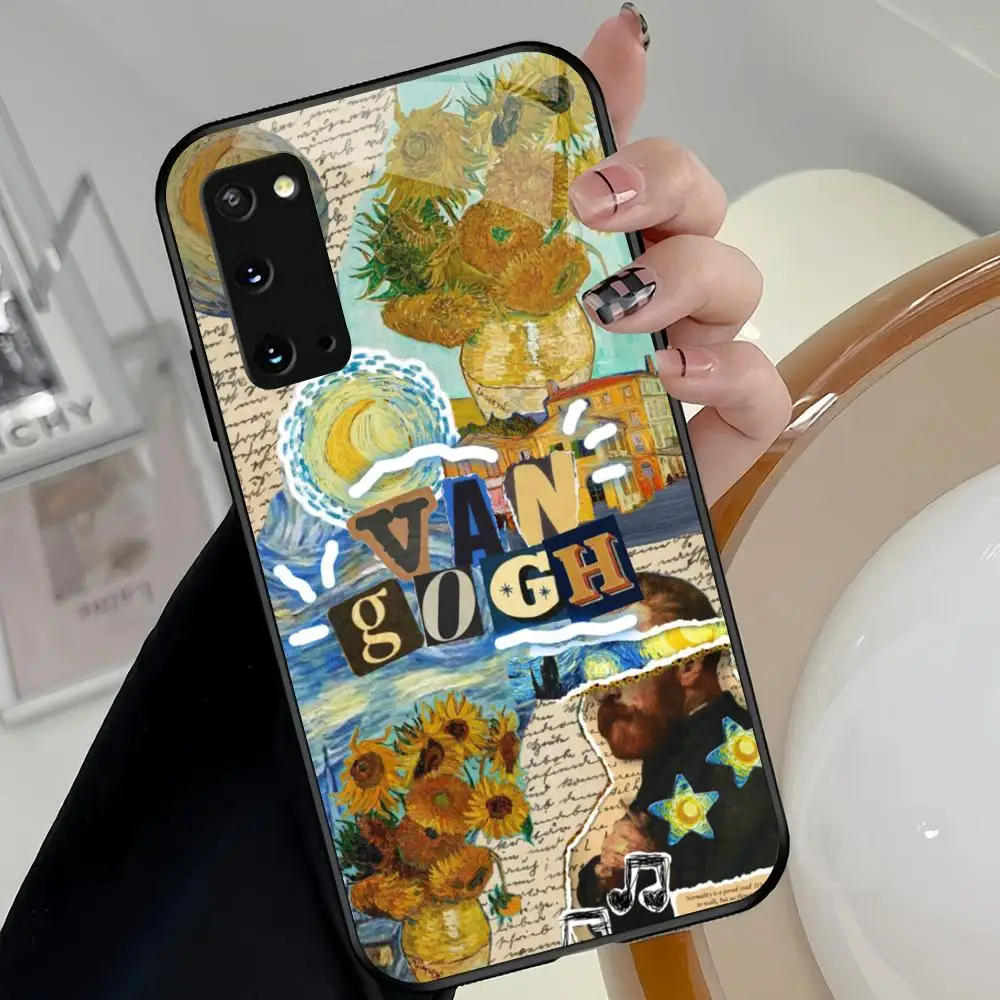 Van Gogh's oil paintings Phone Case For Samsung Galaxy S26 S25 S24 S23Ultra & Plus Series Glass Phone Case Drop-Resistant Protec