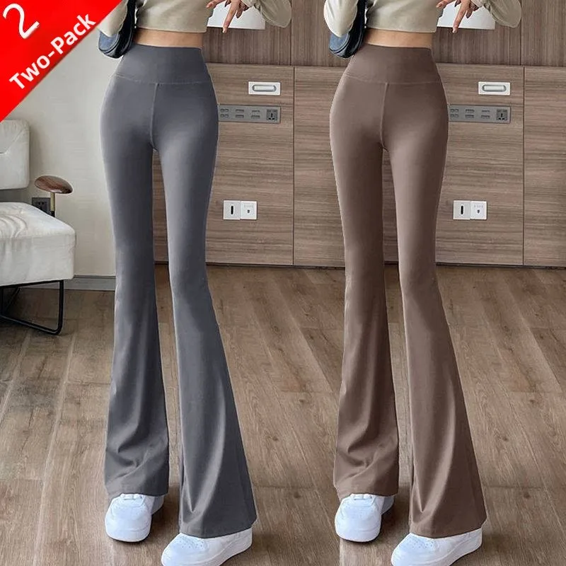 

Женские брюки для йоги с высокой талией и широкими штанинами, эффект голой кожи, эластичные, быстросохнущие, для активного отдыха, повседневные