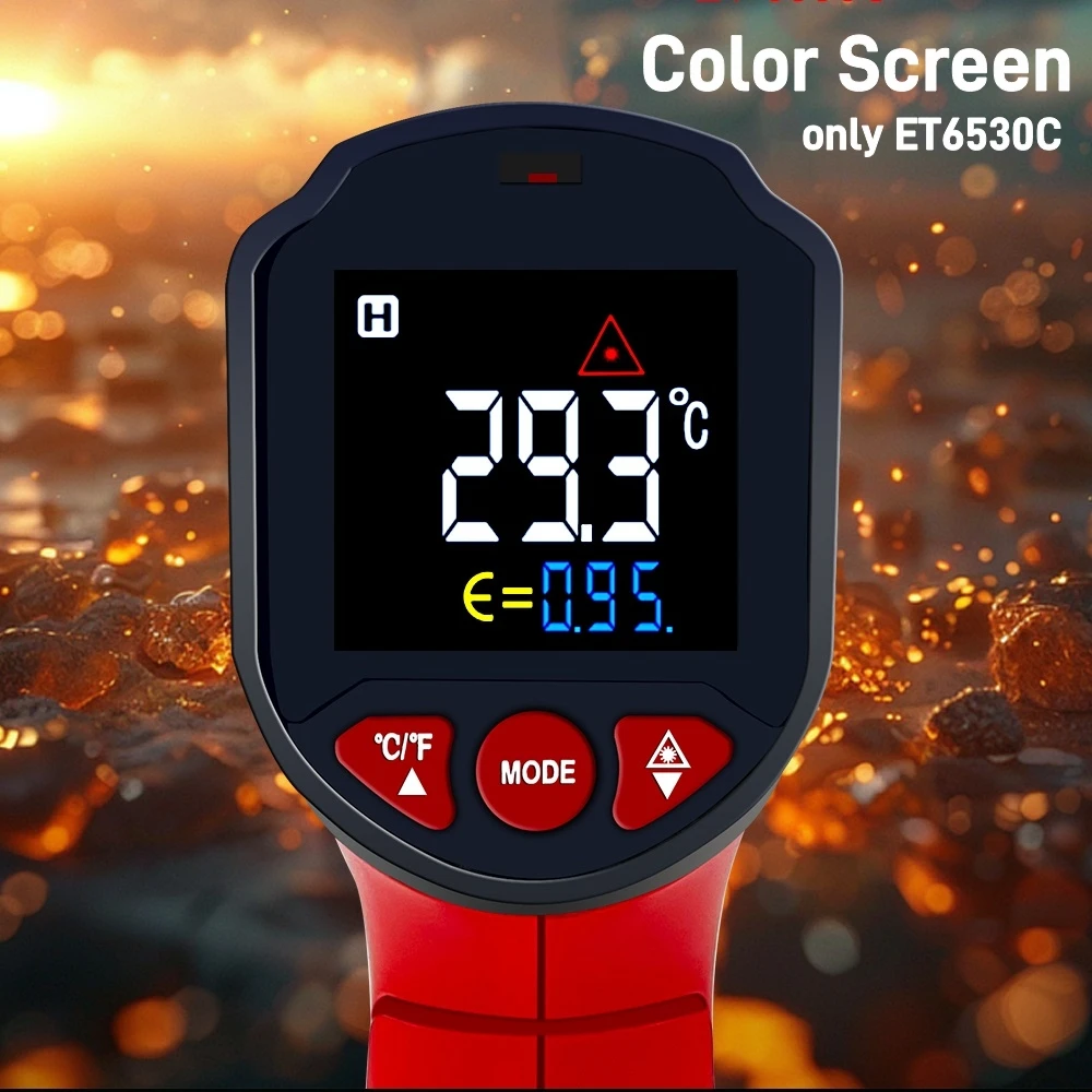 ИНСТРУМЕНТ ET6530C -50 ° C-600 ° C Ручной цифровой термометр с лазерной подсветкой, промышленный термометр для кухни, автомобиля на открытом воздухе