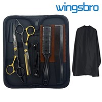 Hair Cutting Scissors Set, Professional Haircut Scissors Kit With Cutting Scissors, Thinning Scissors, Comb, Cape, Clips,Hairdre