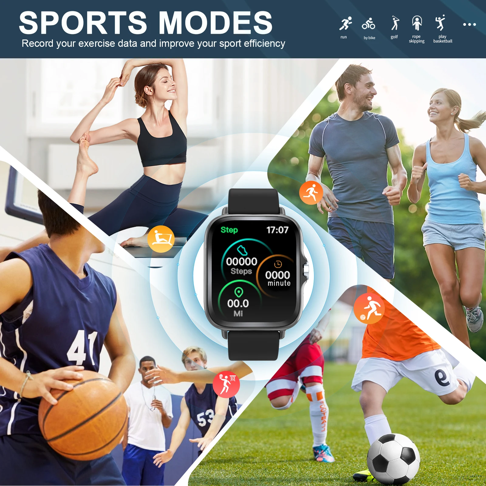 Smartwatch, Wireless Talk/Dial, Multi-Sport Mode for Men and Women, Compatible with IPhone/Andriod