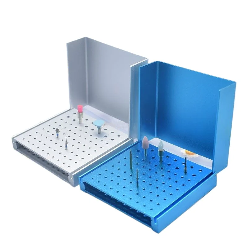 Lab Material Sterilization Box 86-hole Metal Burs Holder Low